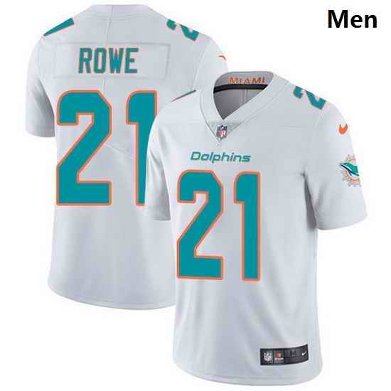 Nike Miami Dolphins 21 Eric Rowe White Men Stitched NFL Vapor Untouchable Limited Jersey